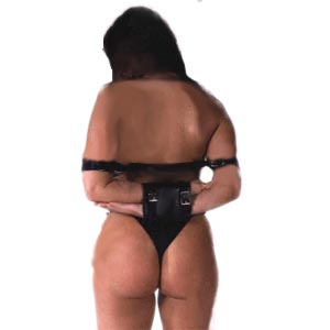 Bondage Restraint Asylum Leather Arm Binder rear