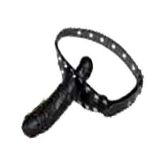 Black Rubber Double Penis Bondage Gag