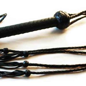 Four Tail Braided Leather Whip