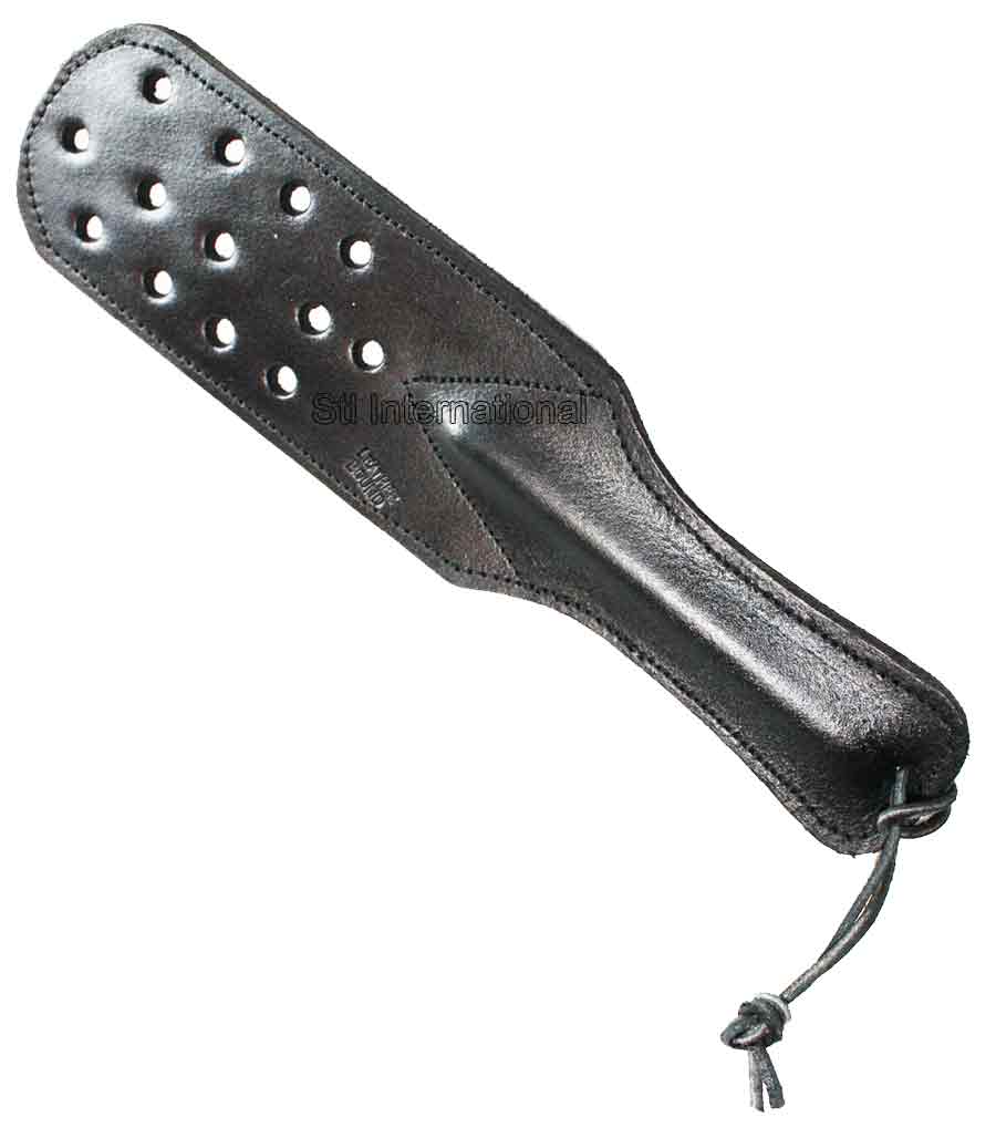 Leather Spanking Paddle With Holes Batman Style