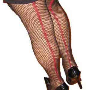 Fishnet Tights Red Seamed Fetish Leg Mistress