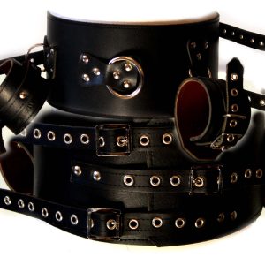 Wide Leather Bondage Chastity Punishment Belt