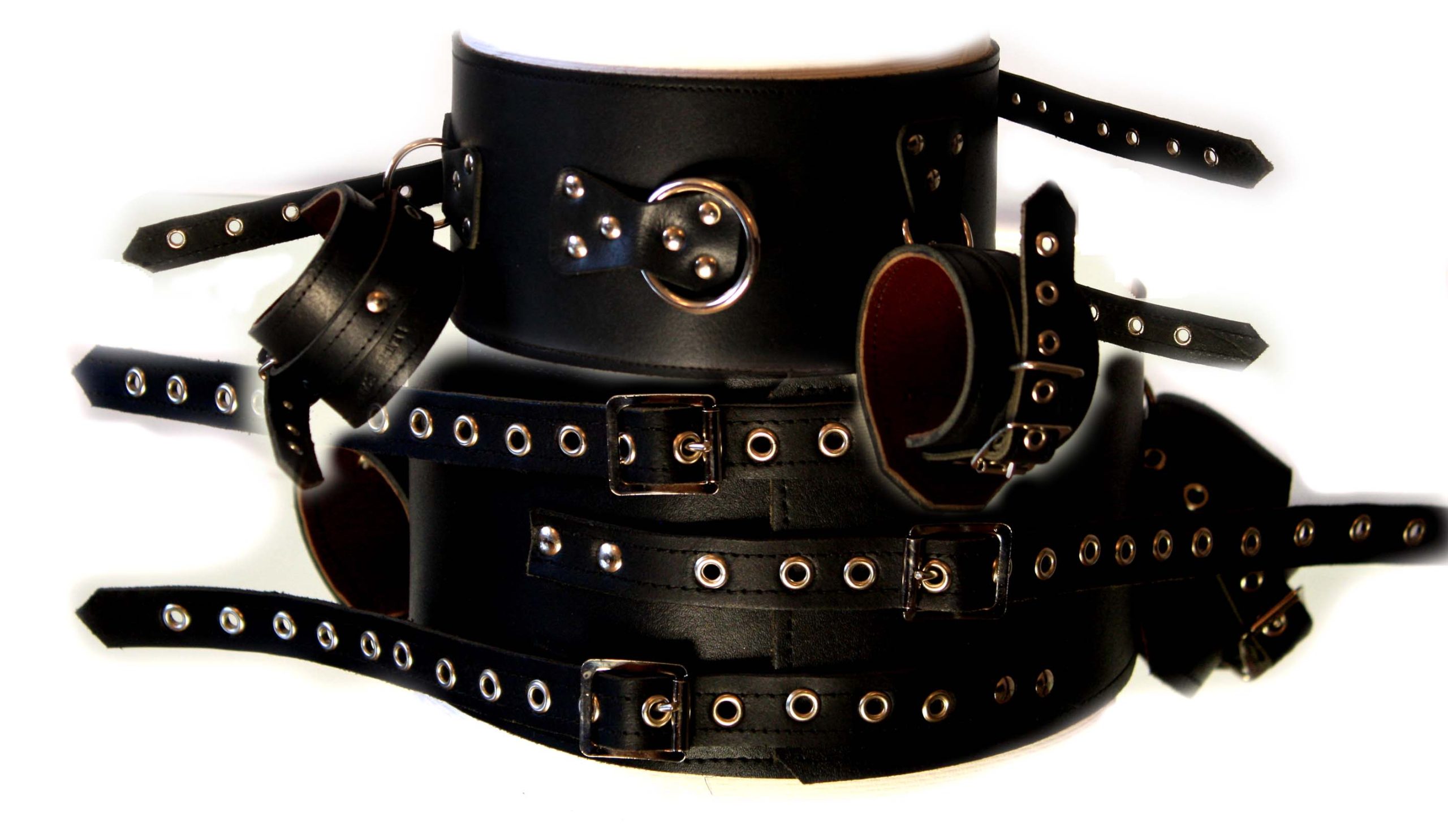 Wide Leather Bondage Chastity Punishment Belt